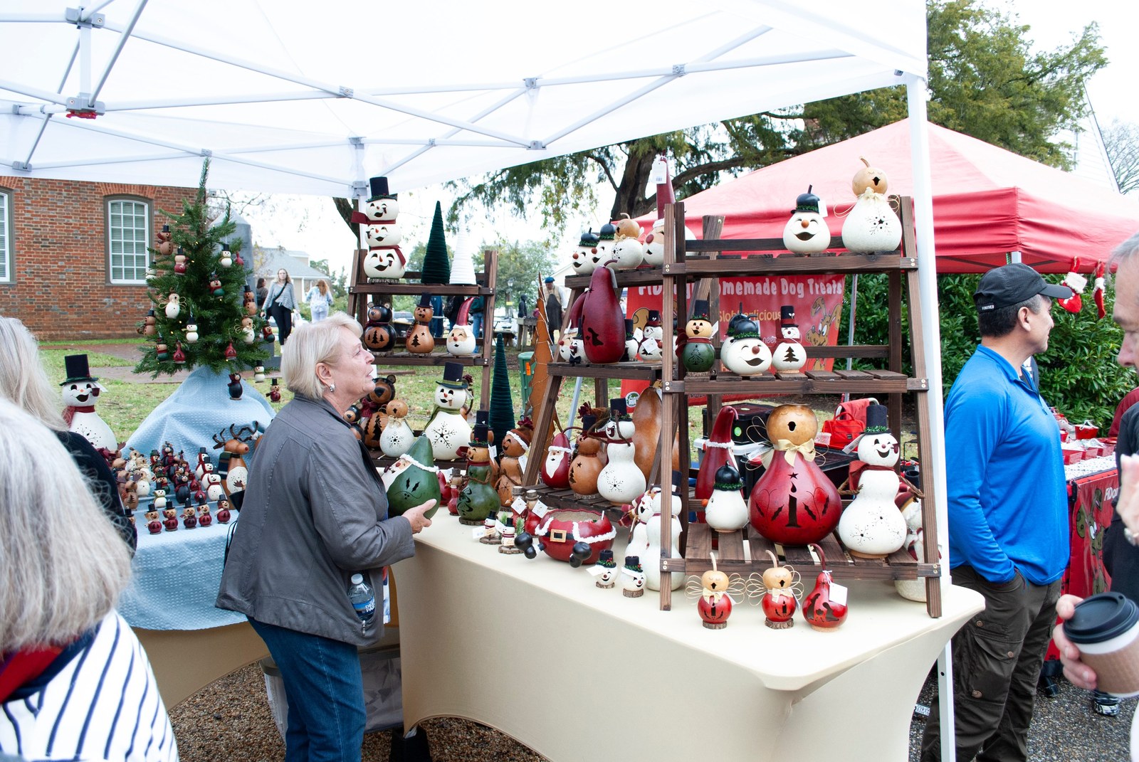 Shoppers can snag holiday gifts from the array of crafts on sale.