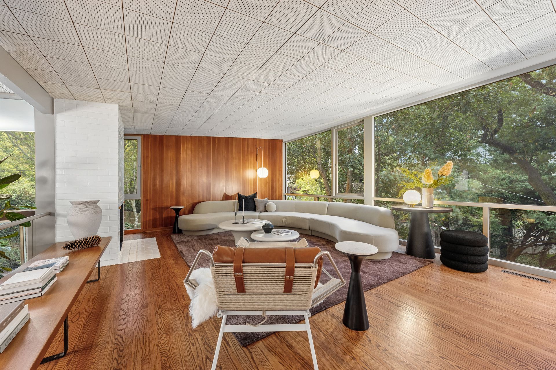 The main living area on the upper floor