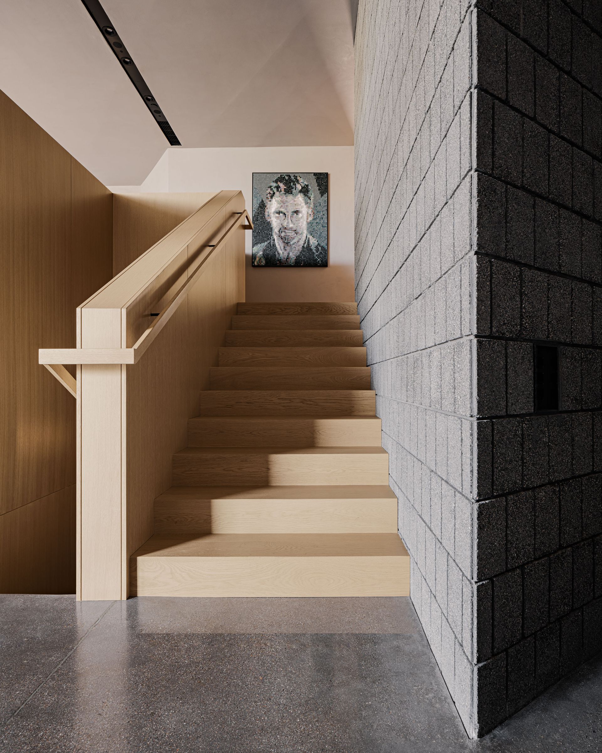Arizona home Shifted Horizon by A-I-R, block built minimalist home, textured and monolithic looking in desert environment