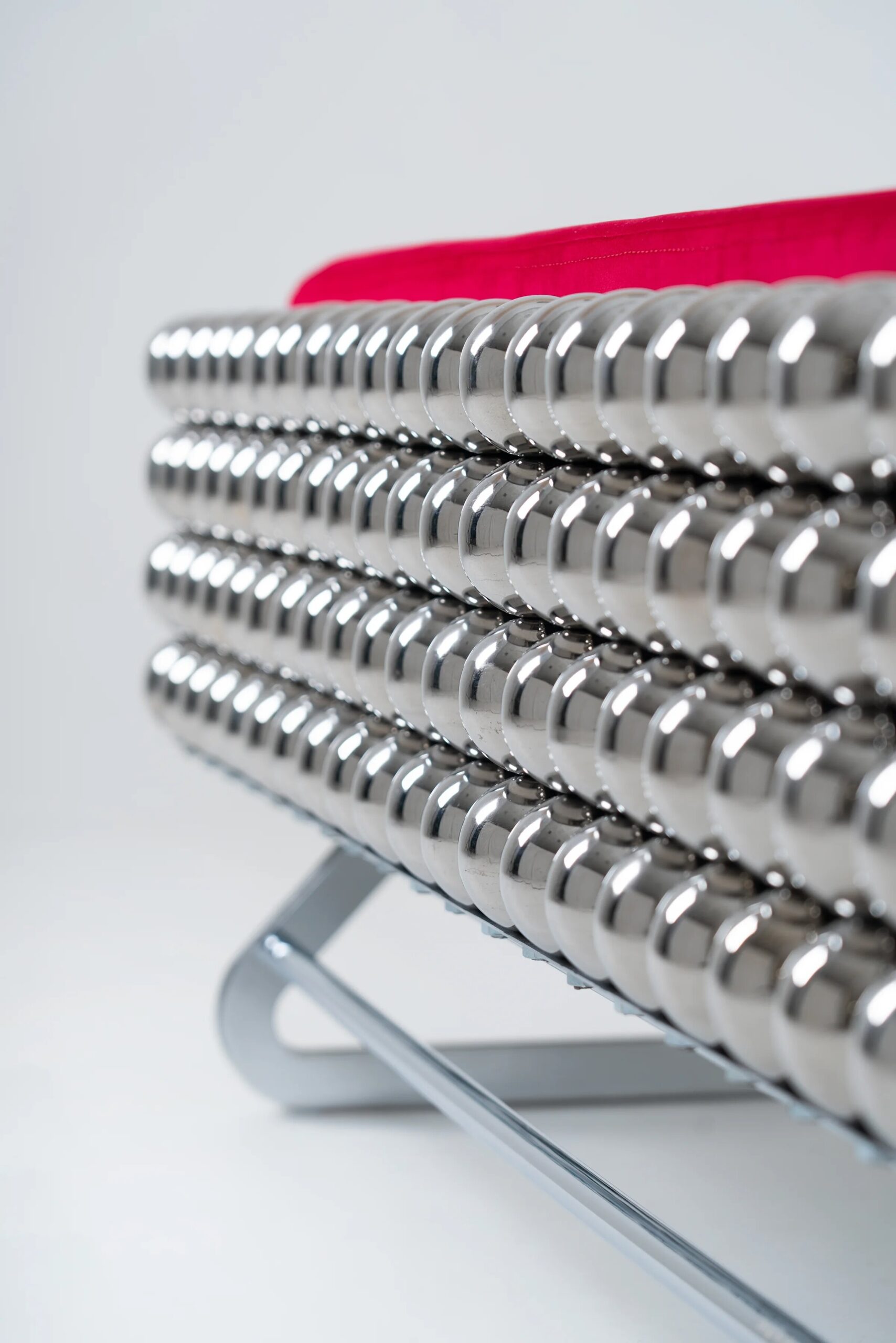 reza raeisifar and saber abar stack steel spheres into chairs, lamps and pet homes - 1