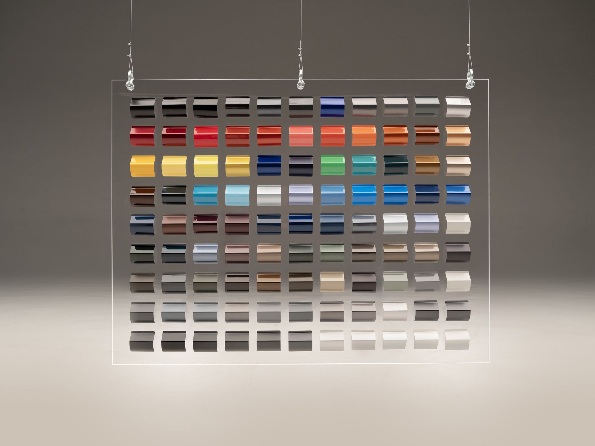 Cadillac's colour wall, on show at The Quail