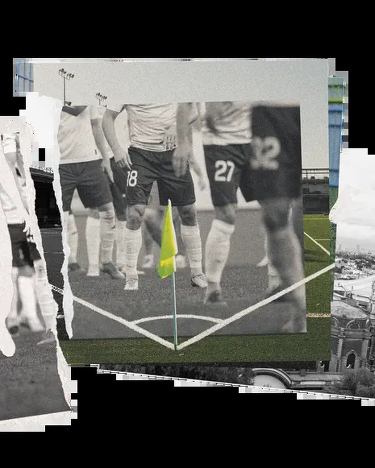 Collage of football images
