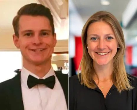 A composite image of Alexander Cromie and Marie Ebert