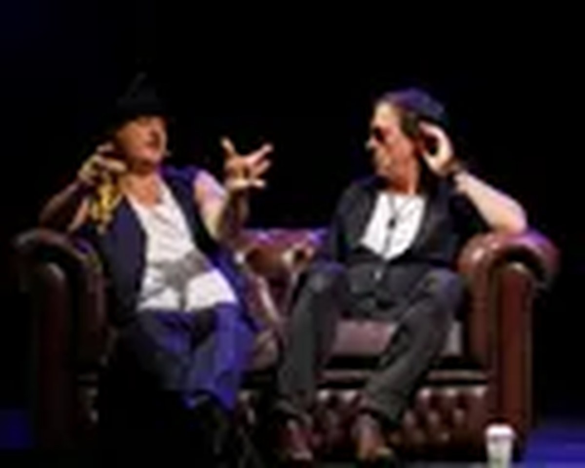 Pete Doherty and Carl Barât during their Guardian Live event at Glastonbury Festival 2025.