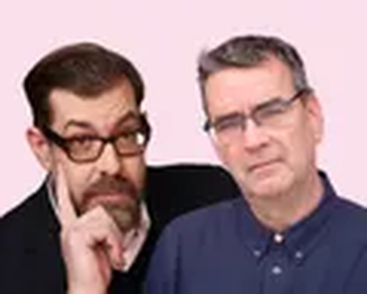Head and shoulders shot of Richard Osman (left) and Mick Herron.