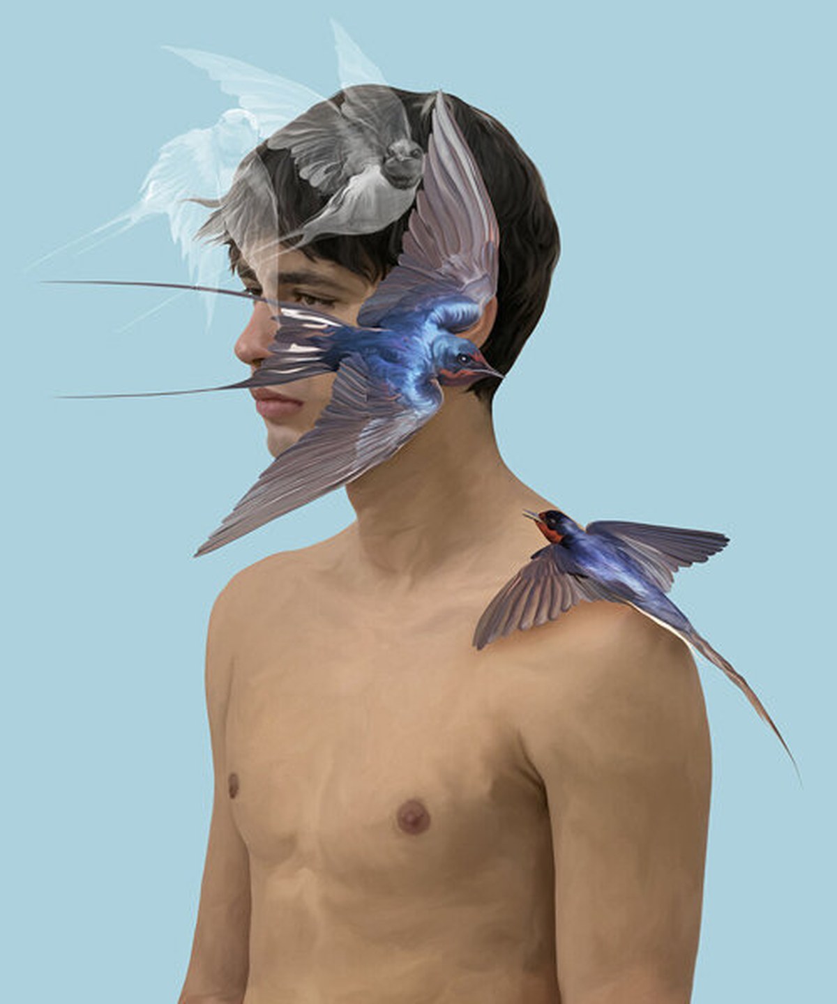 broken ladders, bird sculptures, and hidden faces shape ricardo luevanos’ tokyo exhibition