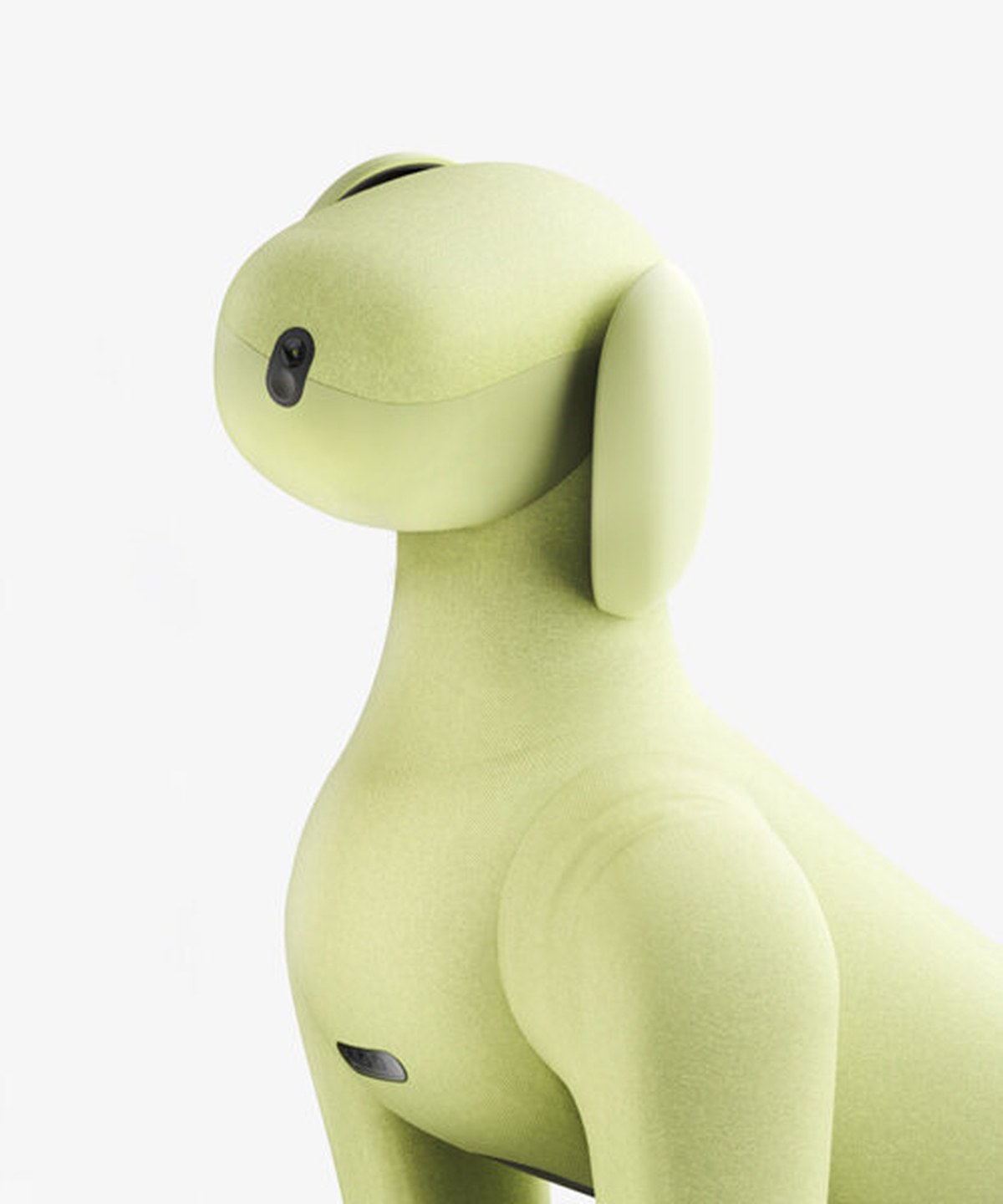 lassie robot dog pairs quadrupedal mobility with a soft removable knitted suit