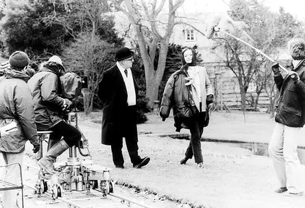 Alec Guinness and Siân Phillips during filming of the 1979 miniseries Tinker Tailor Soldier Spy