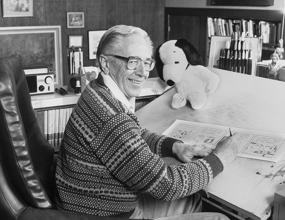 Charles M Schulz and Snoopy