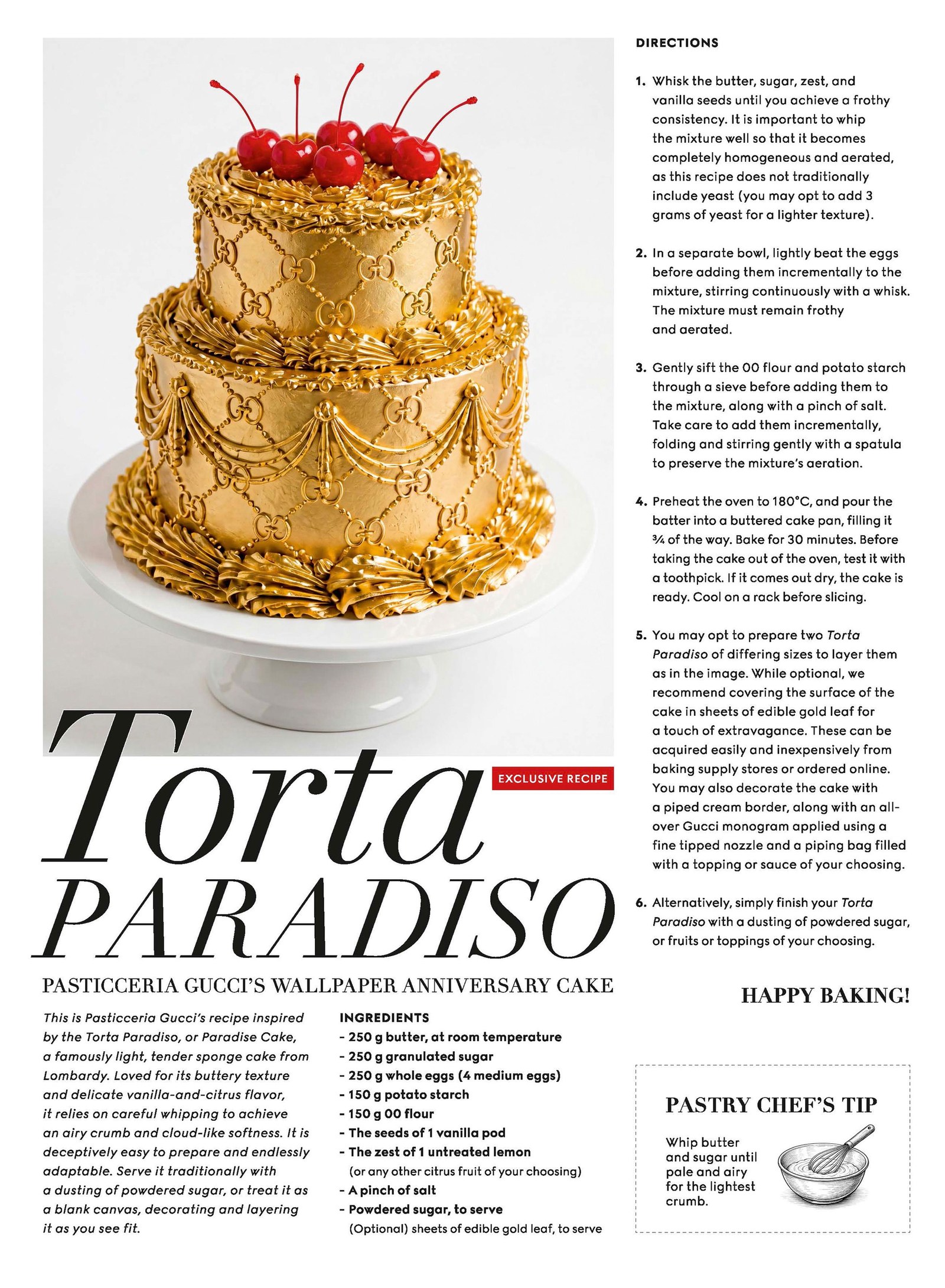 Gucci 30th birthday cake recipe for Wallpaper magazine