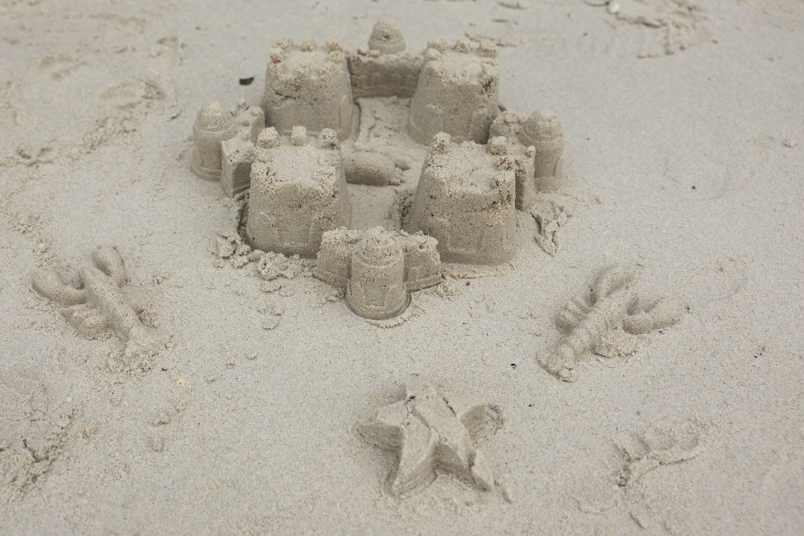 sandcastle on a sandy beach