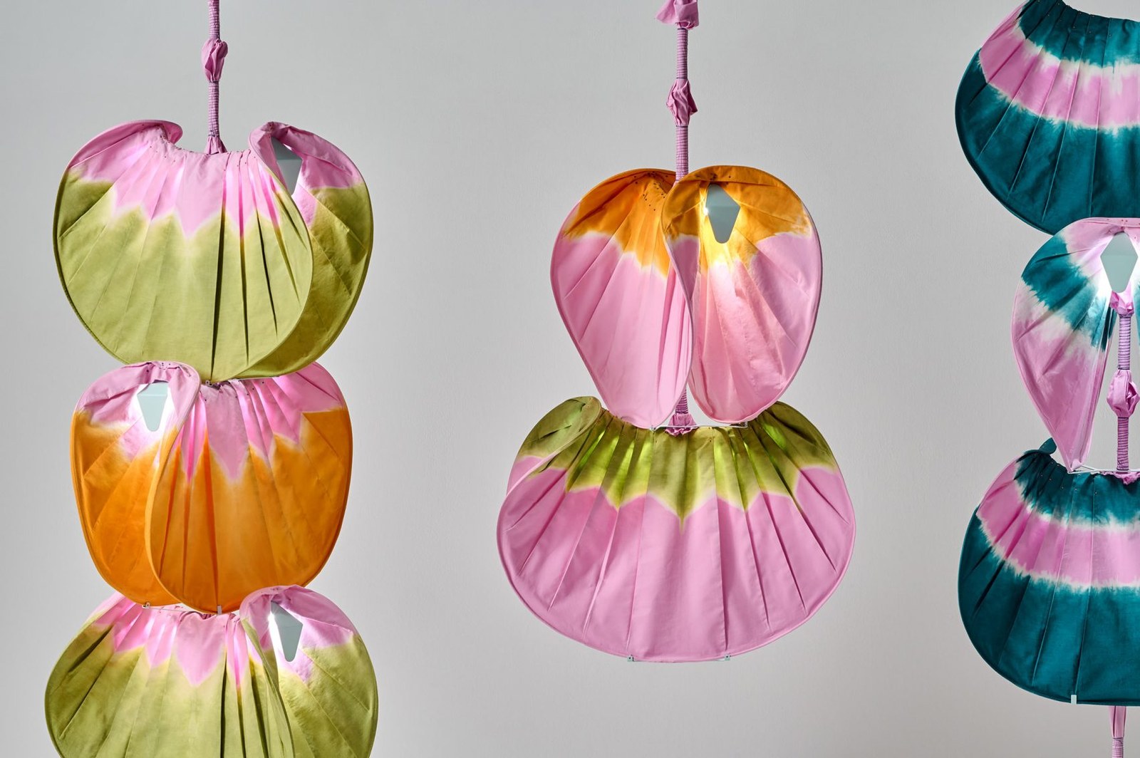 Colourful textile lights