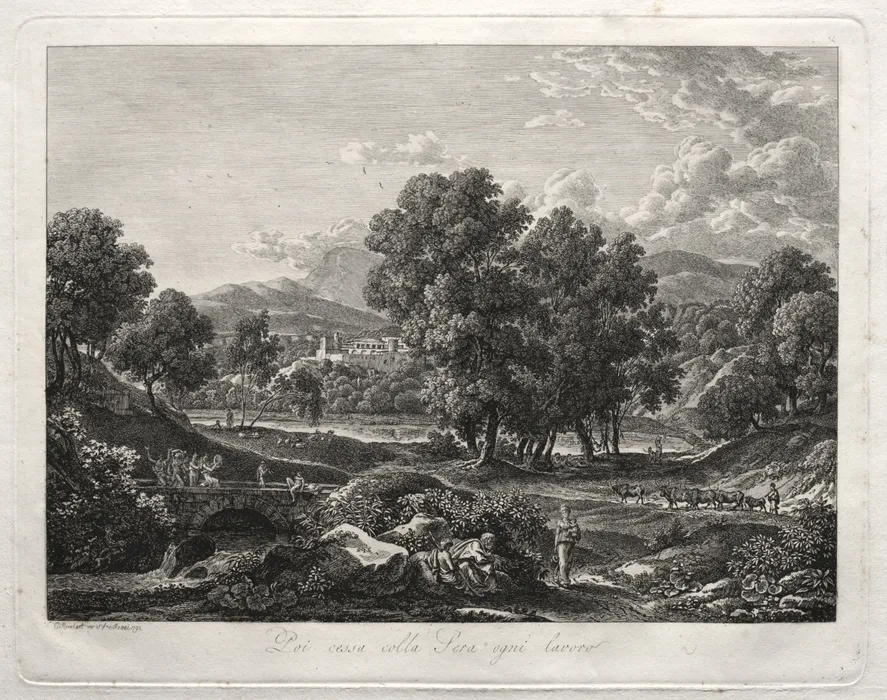 Kahramanlık Manzarası: Köprüde Çoban Dansı - Johann Christian Reinhart