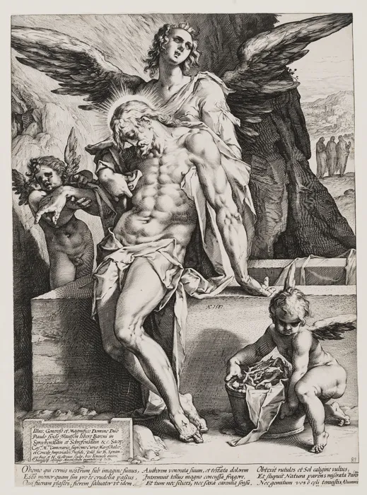 The Dead Saviour Supported by an Angel - Hendrick Goltzius