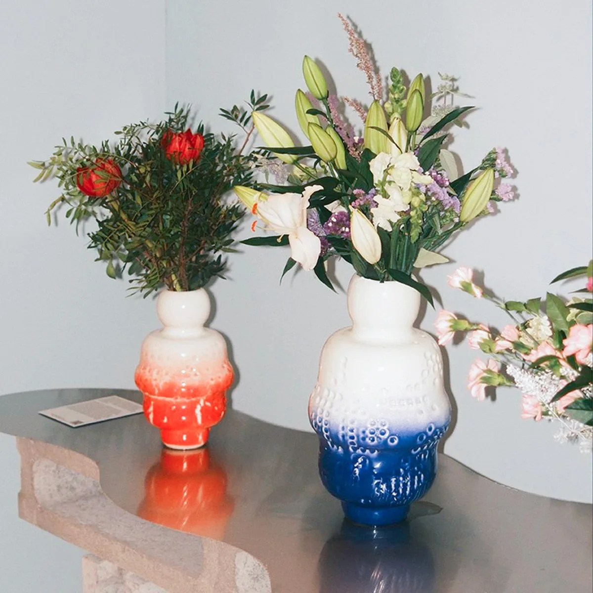 generative code patterns trace across MM collective’s ceramic flower vases - 1