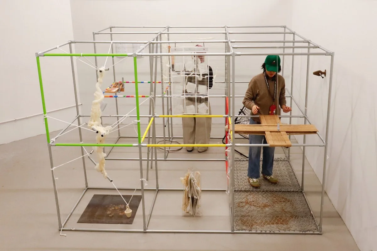 metal pipe grid transforms personal rituals of control into participatory playground - 2