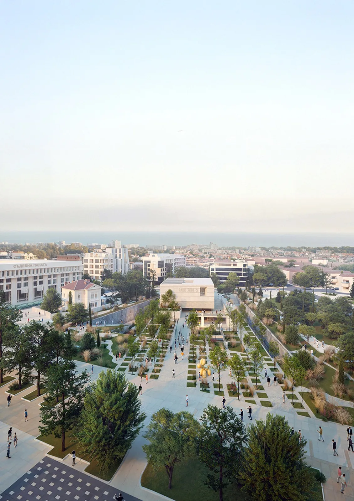 rammed concrete cube and terraced gardens define sunken art center proposal in bulgaria - 1